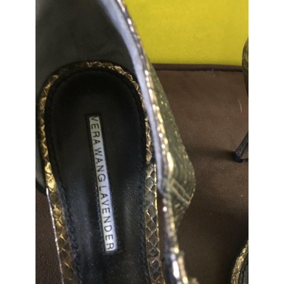 VERA WANG LAVENDER Snakeskin JEWEL Strappy SANDALS Heels 6.5 SPECIAL Occasion - Picture 2 of 11